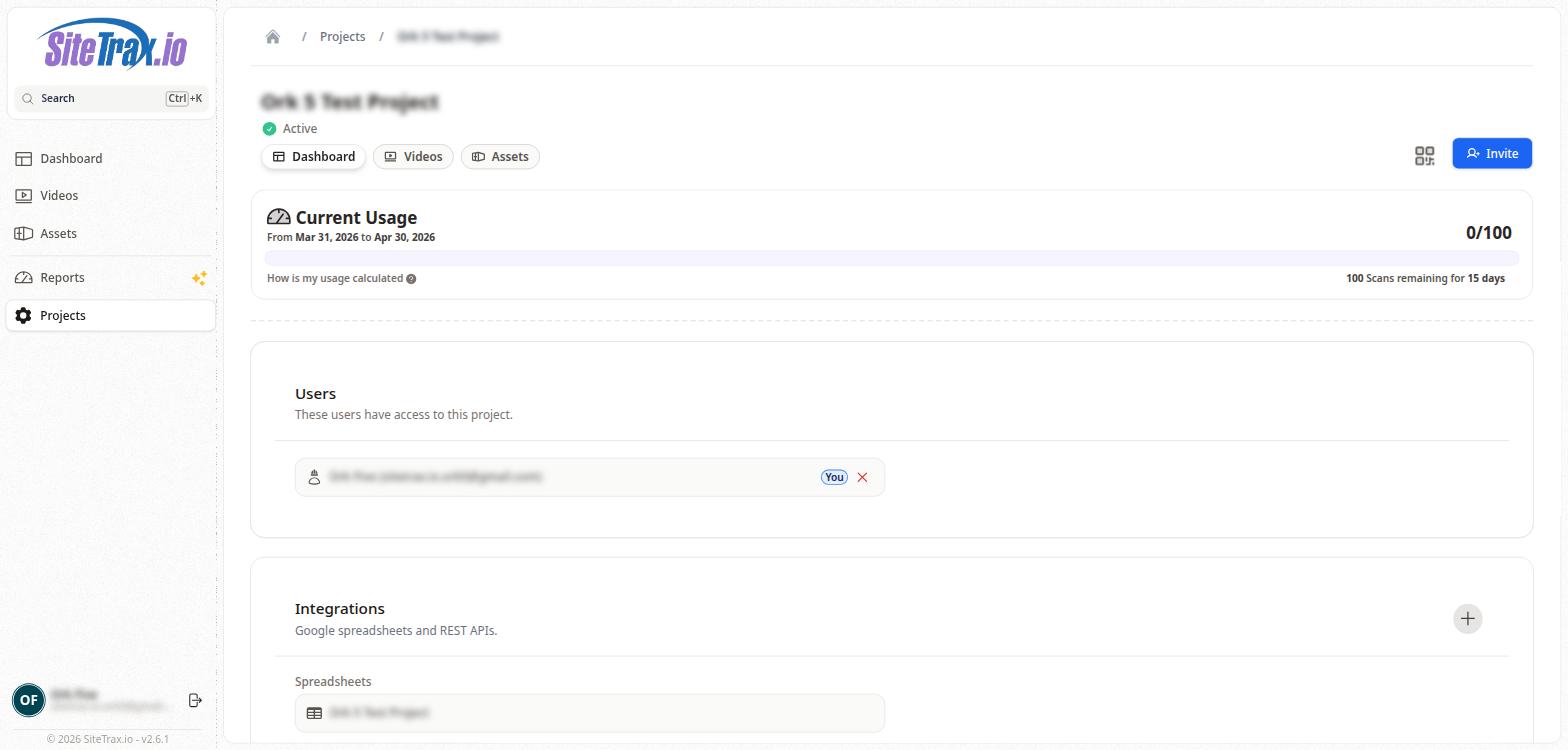SiteTrax.io Project Integrations