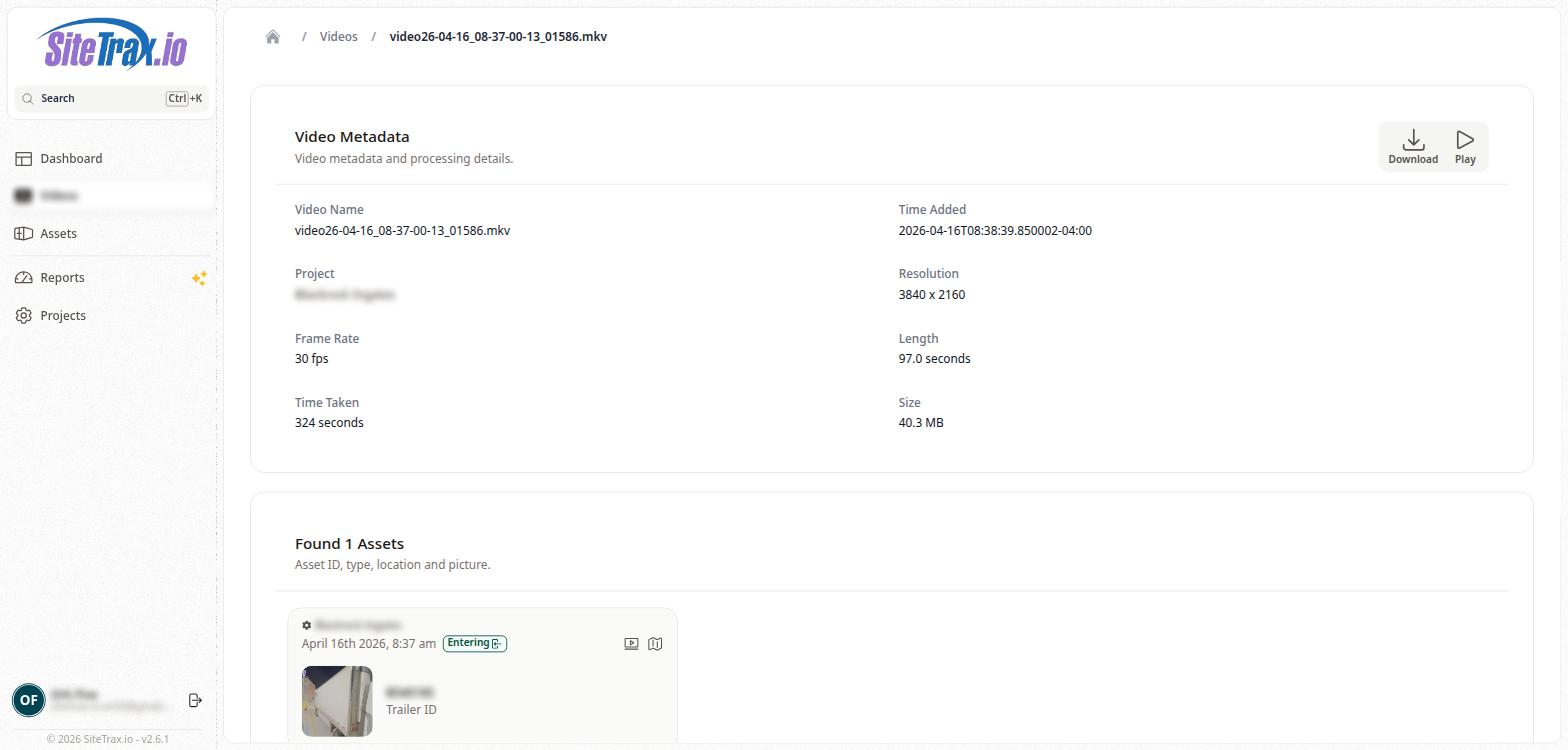 SiteTrax.io Found Assets in Videos