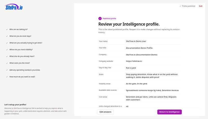 A published profile revision