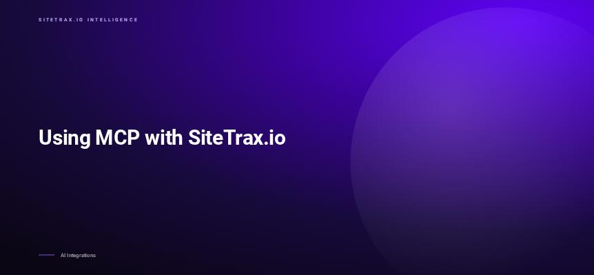 Using MCP with SiteTrax.io